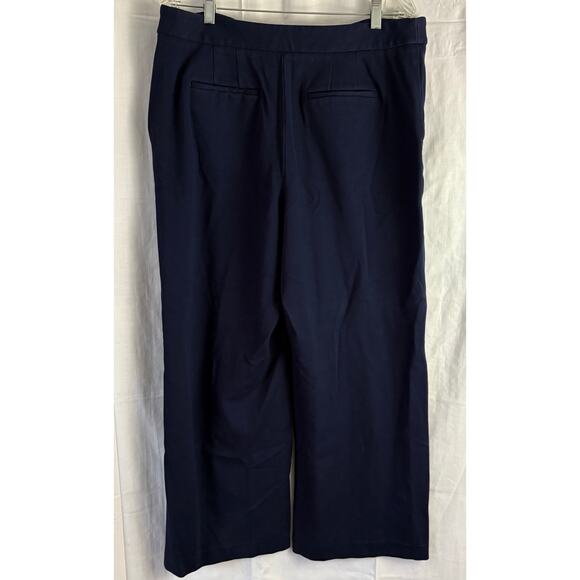 Talbots Navy Blue Wide Leg Sailor Style Pants Size 14 Nautical Career - Picture 2 of 7